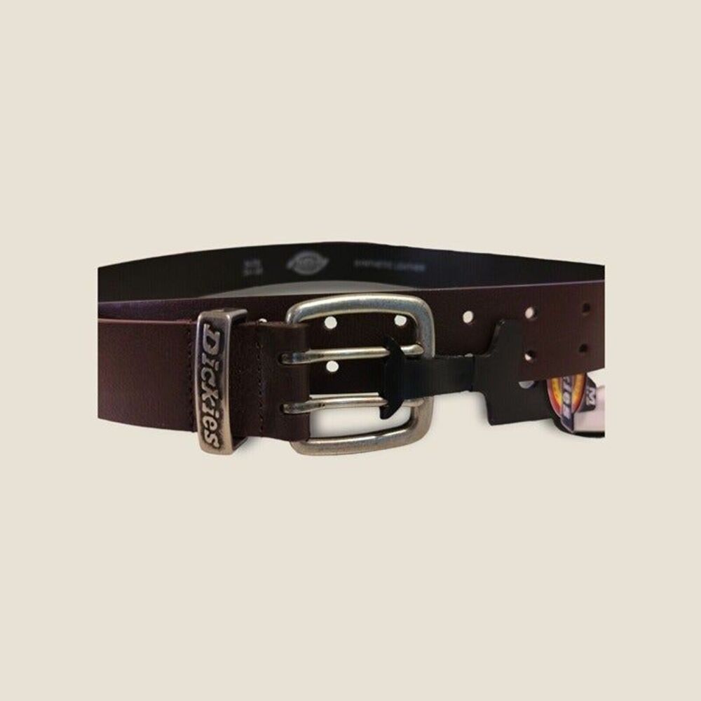Dickies Men's Brown Belt with Double Prong Buckle 34/36